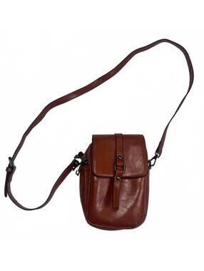 Brown Leather Crossbody Bag with Adjustable Strap